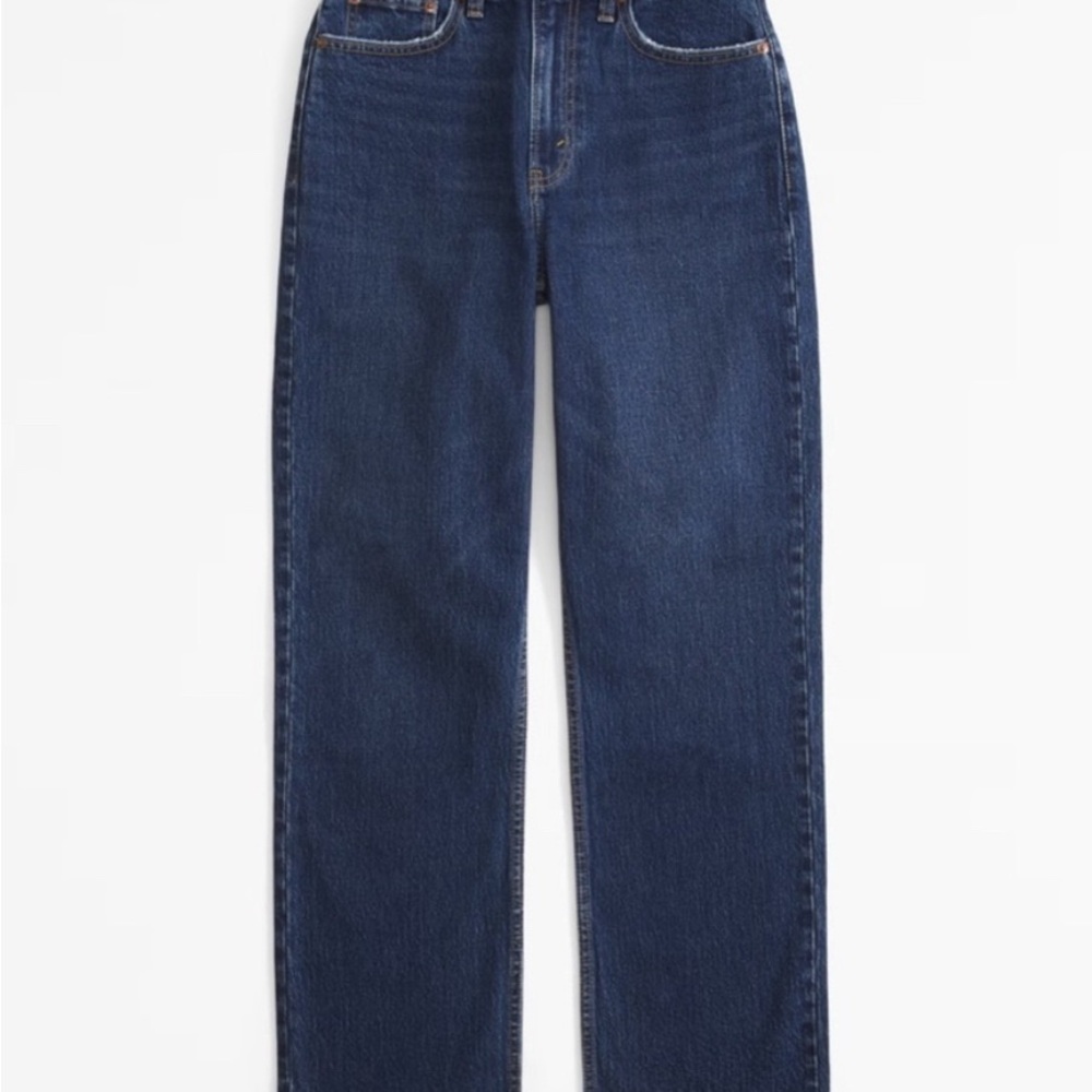 Abercrombie & Fitch Women's Straight Leg Jeans - Dark Blue